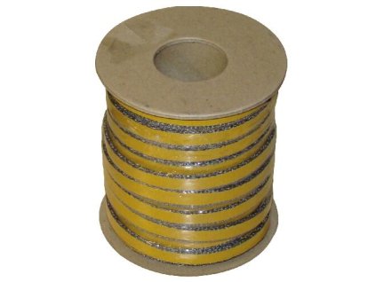 šňůra izolační 12x4mm (500°C) lepicí  (25m)