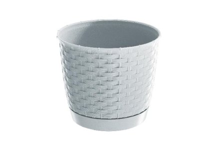 květináč RATOLLA ROUND 16,5 v.14,2cm,2l,BÍ (S449) s miskou