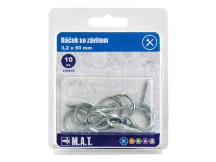 háček se závitem  50x3,2mm Zn (10ks)