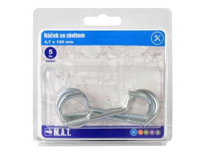háček se závitem 100x4,7mm Zn (5ks)