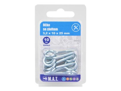 očko se závitem zavřené 25x10x3,2mm Zn (10ks)