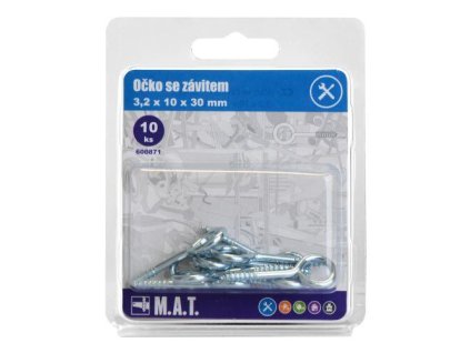 očko se závitem zavřené 30x10x3,2mm Zn (10ks)