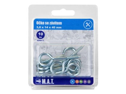 očko se závitem zavřené 40x14x3,8mm Zn (10ks)