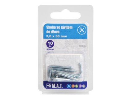 skoba se závitem do dřeva  30x2,6mm Zn (10ks)