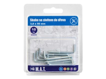 skoba se závitem do dřeva  50x3,8mm Zn (10ks)