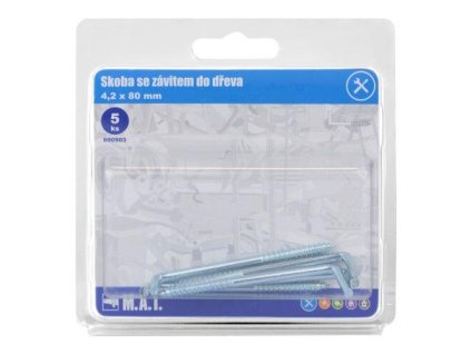 skoba se závitem do dřeva  80x4,2mm Zn (5ks)
