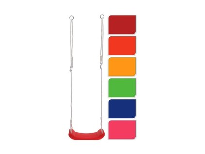 houpačka dětská s lanem 42x16,5x2,5cm, nosnost 40kg, PH mix barev