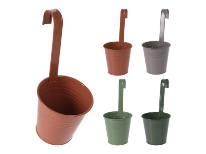 květináč dekorační 13cm závěsný, plech mix barev