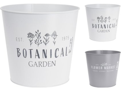 květináč dekorační 22cm kov, mix dekorů, mix barev