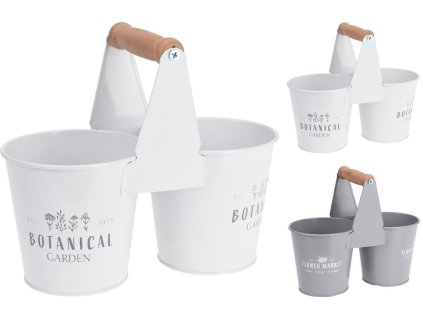 květináč dekorační double 23,5x11,5x10,8cm, kov, mix dekorů, mix b