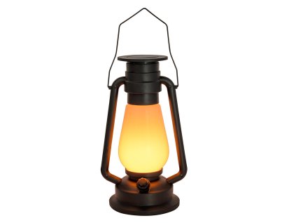 lampa solární PETROLEJKA, 17x14x30,5cm 72LED kov/PH ČER