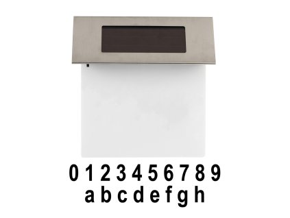 čislo domu LED solární 18,5x19x5,2cm 4LED nerez/PH