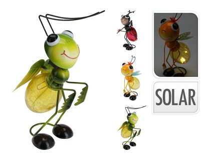 dekorace zahradní HMYZ 28x19x16cm LED, solární, kov/PH, mix