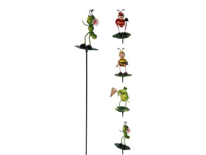 zápich ZVÍŘÁTKO NA LISTU v.56cm mix 4 druhy