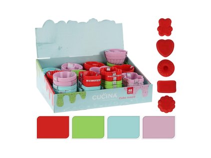 formička na pečení silikon, mix tvarů/mix barev (3ks)