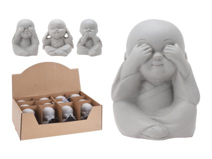 dekorace BUDDHA 7,5x7x8cm, cement, mix 3 dekory