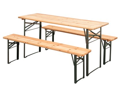 set zahradní pivní 200cm kov/dřevo