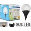 lampa solární KOULE 15cm v.44cm, 1LED čirá, popraskaná