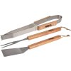 nářadí grilovací BBQ nerez, dřev.ruk.ojeť sada 3díl.