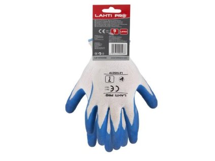 40764 rukavice latex modro bile vel 9 lahti pro
