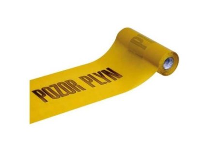 24897 1 138892 folie vystrazna pozor plyn 300 mm 70 my 100 m zluta 0a
