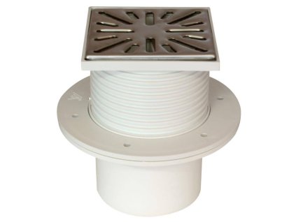 30741 1 149756 vpust podlahova spodni pvs 122 x 122 mm pr dn 110 mm nerez bila 0518 0z