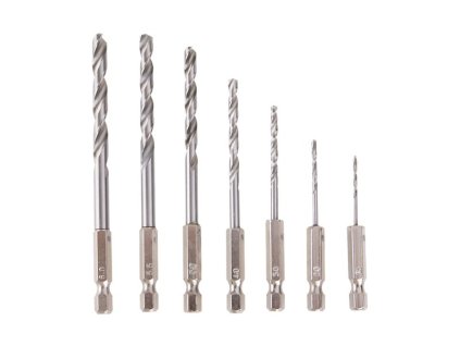 300944 sada vrtaku hss se sestihrannou stopkou 1 4 quot 1 5 6mm 7ks do aku sroubovaku