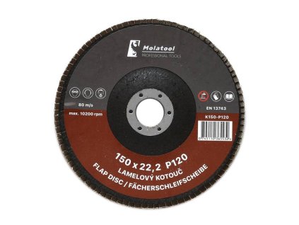 357440 122204q kotouc lamelovy brusny molatool korund 150 mm p120 0a