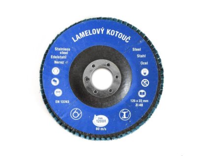 356264 1 122145q kotouc lamelovy brusny na kov a nerez 125 x 22 2 mm zrnitost 40 0a