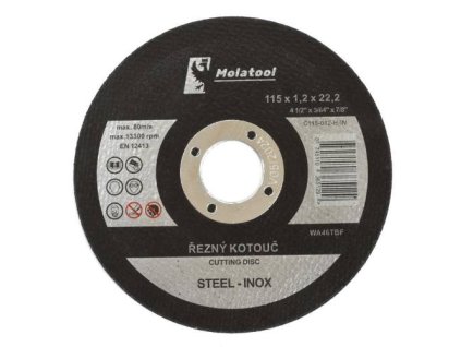 145559 1 kotouc rezny 115 x 1 2 x 22 2 mm molatool standard