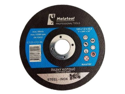 145541 1 kotouc rezny 125 x 1 2 x 22 2 mm molatool profi