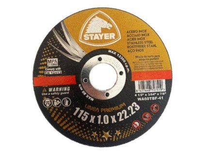 36621 1 kotouc rezny na kov premium t41 115 x 1 x 22 23 mm stayer