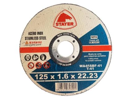 36564 1 kotouc rezny na kov 125 x 1 6 x 22 23 mm standard t41 stayer