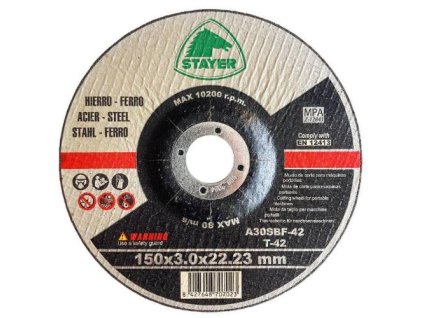 36534 1 kotouc rezny na kov 150 x 3 x 22 2 mm t42 stayer