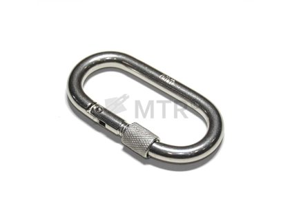 780809 karabina ovalna s pojistkou nerez a4