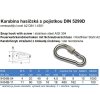 Karabína hasičská s poistkou DIN 5299D nerez A2 (Varianta 40x4,0mm nerez A2)