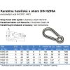 Karabína s okom DIN 5299A nerez A4 (Varianta 50x5,0mm nerez A4)