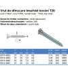 Skrutka do dreva pre tesárske kovanie MTK PH T20 (Varianta 4,8x25 Zn)