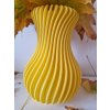 Žlutá žebrovaná váza