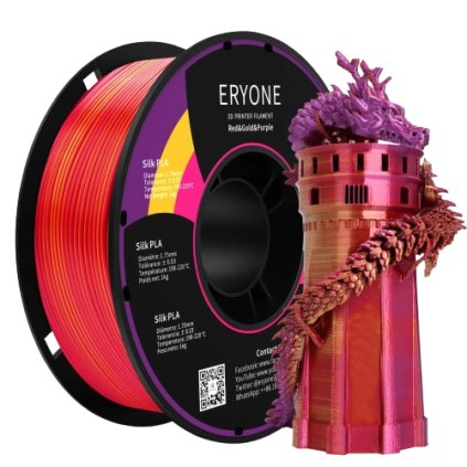 ERYONE | PLA Silk Triple-color | Červená - Zlatá - Fialová | 1.75mm | 1kg