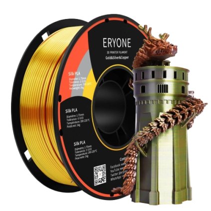 ERYONE | PLA Silk Triple-color | Zlatá - Stříbrná - Měděná | 1.75mm | 1kg