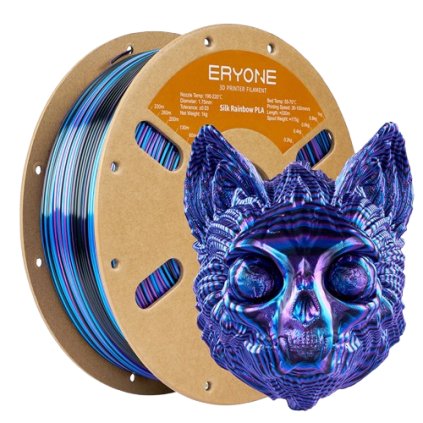 ERYONE / Pla Silk / Triple - Color / Twisted Rainbow-Shadow - Černá-Modrá-Fialová / 1.75mm / 1kg – Filament pro 3D tisk