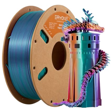 ERYONE / Pla Silk / Triple - Color / Fialová - Tyrkysová - Oranžová / 1.75mm / 1kg – Filament pro 3D tisk