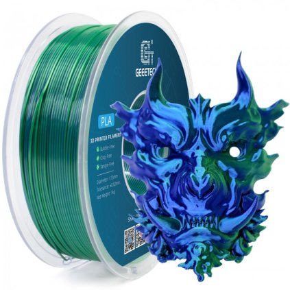 GEEETECH / Pla Silk / Dual-color / Modrá - Zelená / 1.75mm / 1kg – Filament pro 3D tisk
