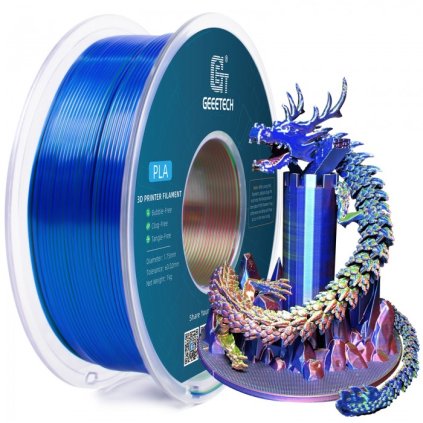 GEEETECH / Pla Silk / Tri-color / Červená - Modrá - Zelená / 1.75mm / 1kg – Filament pro 3D tisk