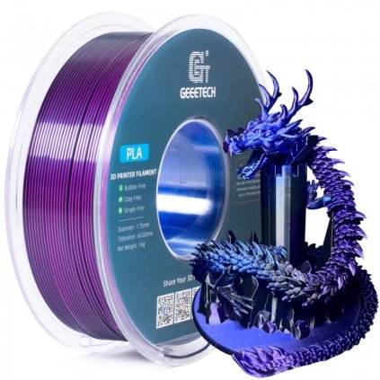 GEEETECH / Pla Silk / Tri-color / Modrá - Fialová - Černá / 1.75mm / 1kg – Filament pro 3D tisk