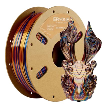 ERYONE | Pla Silk Triple-color | Twisted Rainbow-Fantasy - Červená-Zlatá-Modrá | 1.75mm | 1kg