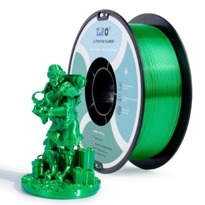 ZIRO PLA Silk zelená Christmas 1,75 mm 1 kg – filament pro 3D tisk