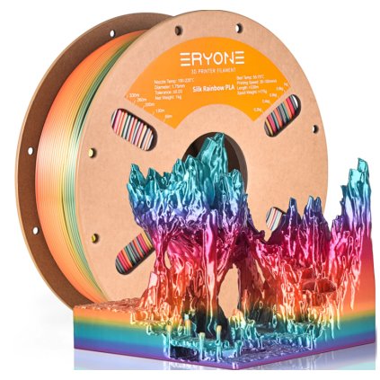 FILAMENT ERYONE / PLA SILK / MACARON RAINBOW / WATERFALL RAINBOW / 1,75 MM / 1 KG