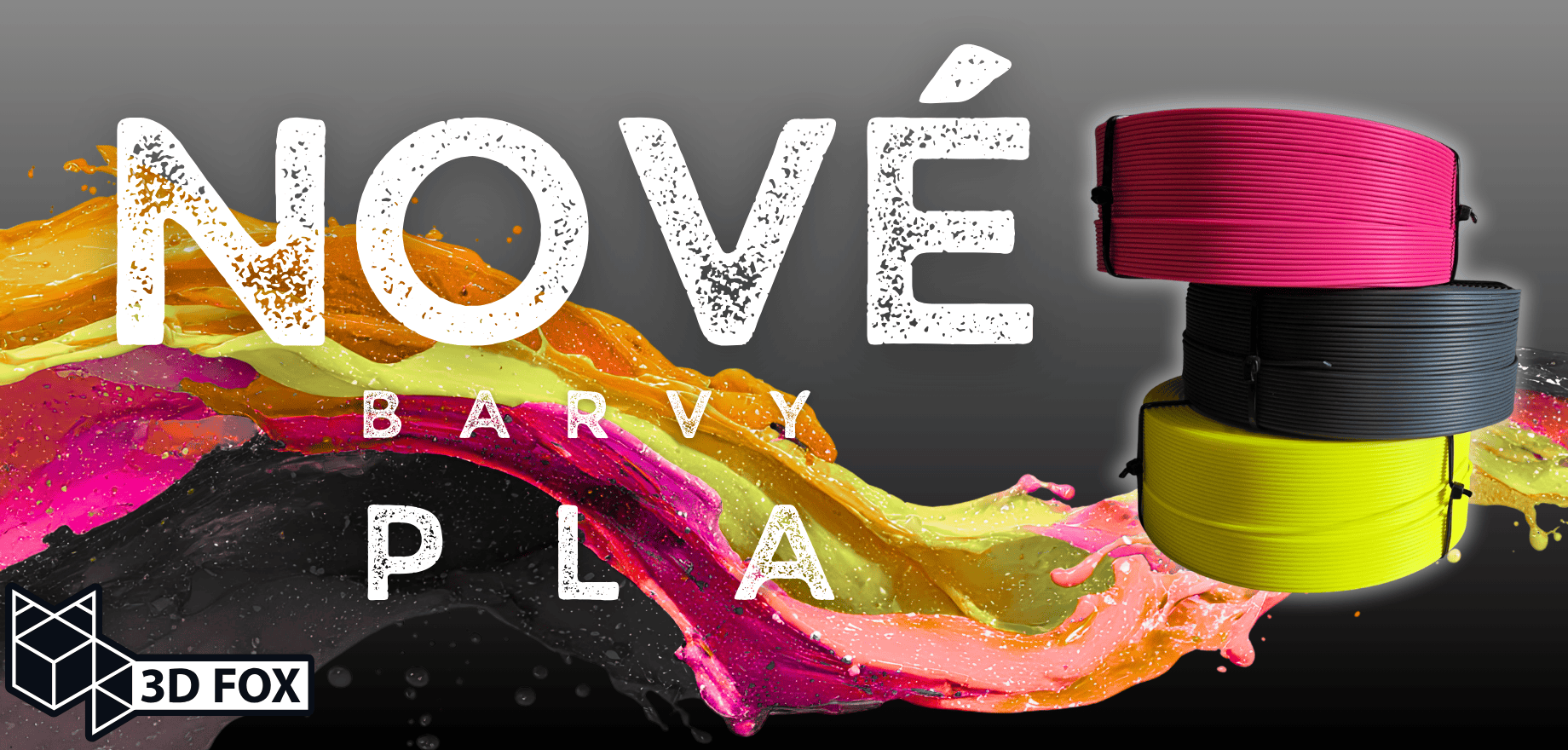 Nové barvy PLA_fluo, antracit